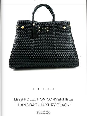Convertible Tote Handbag in Black